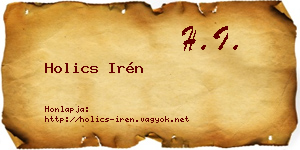 Holics Irén névjegykártya